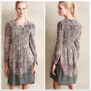 ANTHROPOLOGIE MAEVE Smocked Banet Dress Size Small